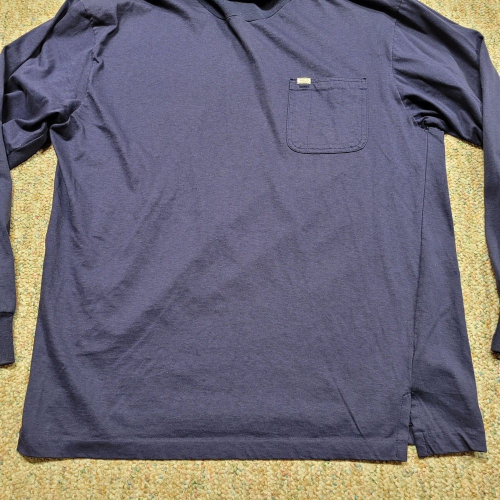 Polo Country Ralph Lauren Shirt Mens Medium Blue Turtleneck Pullover Long Sleeve - Picture 4 of 15